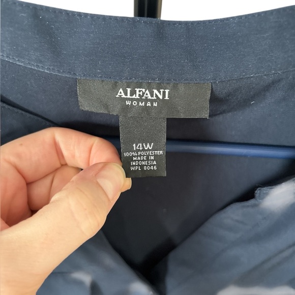 Alfani color block sleeveless dress-navy and black-Size 14w - Picture 4 of 5